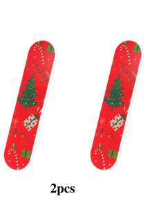 2/4/8pcs Christmas Nail Files, Mini Nail Buffers, Patterned Polishing & Grinding Nail Files, Christmas Gift, Manicure Tools, Easy To Use And Portable - Multicolor - View 7