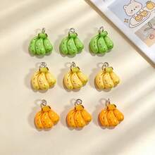 10pcs Cute Raw & Ripe Banana Resin Pendants, Banana Resin Charms, DIY Earrings Bag Pendant Parts - Random Color - Banana Pendant Mix - View 5