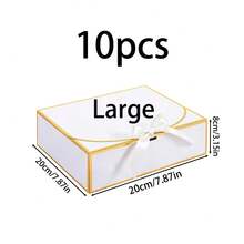 10pcs White Gift Boxes With Lids, Suitable For Bridesmaid Proposal Boxes, Wedding Favor Boxes, Birthday Gifts, Party Favors, Valentine's Day Presents, Etc. - Platinum Edge - View 14