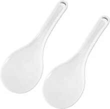 Set Of 2 White Plastic Rice Serving Spoons, 7.5 Inch, Non-Stick Surface, Kitchen Spatula For Household And Restaurant Use. - View 8