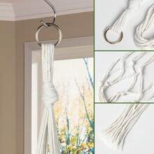 Handmade Bohemian Style Hanging Rope Planter Holder Set, Patterned Hanging Planter, Suitable For Different Size Plant Pots - Multiple Styles - View 9