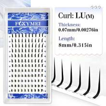 FOXYMEI 120Fans 新款仙女漫畫感睫毛 C/D/LU(M) 捲度 8-15mm 單根睫毛接片 0.07mm 快速豐盈漫畫感睫毛接片 完美眼妝 超柔軟 適合初學者 - LU(M) - 查看 12