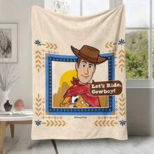 Disney Pixar Toy Story Woody "Let's Ride, Cowboy!" Flannel Throw Blanket, Soft Cozy Plush Fleece Blanket With Western Beige Background Suitable For Couch, Bed, Living Room, Bedroom, Office, Travel, All Seasons - Colour 1 - View 6