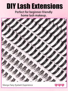 312pcs Upper & Lower Eyelash Clusters, Mixed Spiky DIY False Eyelashes, Thin & Fluffy Lash Clusters, Mixed Length Voluminous Lash Extensions, Lightweight Natural Look, Suitable For Daily, Party, Date, Christmas, Holiday Makeup - D - View 7