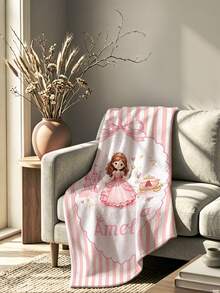 1pc Customized Name Bed Blanket, Personalized Bedding Blanket, Personalized Blanket, Cute Blanket, Comfortable Blanket, Home Gift, Birthday Gift, Christmas Gift, Personalized Gift, Gift For Son/Daughter, Gift For Friend - Style 2 - View 3