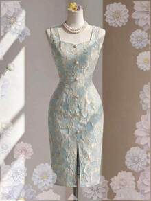 Women Short Dresses - Blue2 - View 4