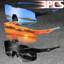 WSZ 3PCS Latest Sport Glasses Are Designed With Neutral One-Piece Lens Oversized Style And Are Essential Accessories For Various Outdoor Activities - Multicolor - View 8