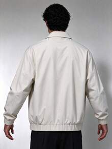 veidoorn Men's Lightweight Loose Lapel Athletic Jacket, Long Sleeve Casual Coat For Commuting And Outdoor - Beige - View 6