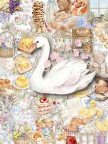 somoving 50pcs Watercolor Warm Morning PET Stickers, Transparent Warm Color Breakfast Floral Animal Stickers, Rabbit Bear Duck Cat Bread Jam Flower Window Decal Set, Suitable For Planner, Phone Case, Laptop, Scrapbook Aesthetic Decoration - Multicolor - View 1