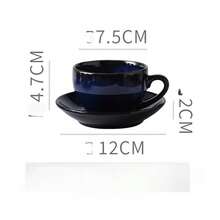 Set Cangkir dan Piring Kopi Keramik Klasik 2 Buah, Seri Warna Vintage, Cocok untuk Rumah atau Kafe, Aman untuk Mesin Pencuci Piring, Microwave, Oven, dan Kulkas - MultiWarna - View 4