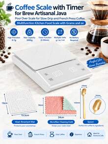 1pc High Precision Digital Kitchen Scale, Food Scale, Coffee Scale, Electronic Baking Scale, Meal Prep Scale, Cooking Scale, Coffee Lover Tool, Precise Weighing Kitchen Gadget, Suitable For Baking, Cooking, Coffee Making, Home Kitchen Essential, Space-Saving Design, Modern Kitchen Gadget, Portable Mini Design, Easy To Clean Kitchen Accessory, Home Ingredient Weighing Tool, 0.1g Precision, 3kg/5kg/10kg Capacity, LCD Backlight, Battery Powered, Stainless Steel Weighing Plate - Multicolor Electronic Scale - View 17