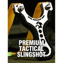 Heavy Duty Stainless Steel Target Slingshot With Rubber Band And Integrated Storage Bag, Random Color And Size Pouch, Portable Adult Outdoor Entertainment Slingshot - A - View 6