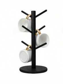 Mug Rack, Mug Holder, Coffee Cup Rack With 6 Hooks, Wooden Coffee Cup Rack, Suitable For Bar, Coffee Bar Accessories And Decor, Coffee Storage Station Essential, Home Bathroom Decor, Autumn Decor, Back To School Decor - A - View 11