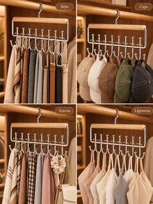 Multifunctional 8 Hooks, Space Saving Wall Mounted Organizer For Hats, Towels, Straps, Belts, Coats, Bags, Bedroom And Bathroom Storage Solution, Sturdy Hanger Rack For Entryway, Closet, Dorm, Ideal Gift For Valentine's Day, Easter, Spring - Multicolor - View 10