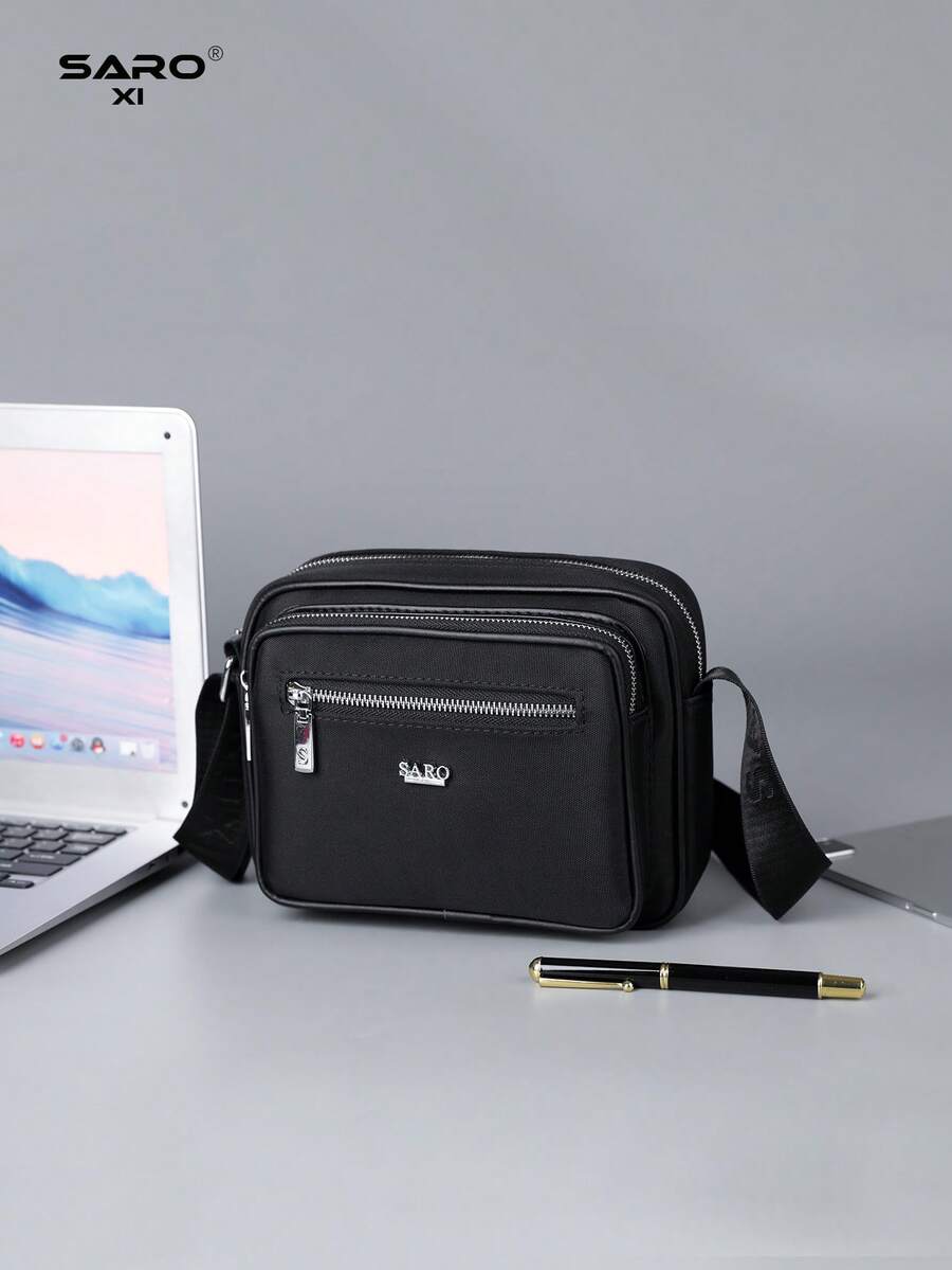1pc Men's Crossbody Bag Side Pocket Bag Shoulder Bag Square Bag Small Pouch Multi-Functional Suitable For Commuting Oxford Cloth Casual Bag Minimalist Style Black Bag Phone Bag Gift For Men Pouch Bag - Multicolor - View 1