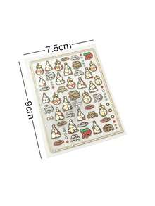 1pc Autumn New Christmas Tree Face Sticker, Suitable For Creating Autumn/Winter Christmas Style Makeup, Y2K Christmas Style, Self-Adhesive, Professional Face Sticker Store Product - Multicolor - View 2