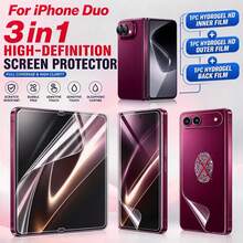 Phone DUO 專用 1+1+1 套裝，內層水凝膠膜 + 外層螢幕保護貼 + 水凝膠高畫質背膜，防指紋水凝膠膜，柔性螢幕保護貼，TPU 材質，防指紋解鎖，防眩光，防反光，非鋼化玻璃 - 1+1+1 - 查看 2