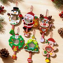 1pc Christmas Theme Non-Woven Fabric Rocking Keychain, Children's Handmade DIY Material Packaging Decoration Pendant Small Gift, Suitable For Christmas Tree Hanging And Holiday Decoration, Christmas Gift Filler, Party Favor, Random Style - Multicolor - View 2