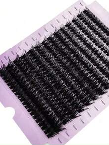 280 Clusters 14 Rows 60/80 Strands 0.05mm Fine Hair Hot Melt Cluster False Eyelashes 9-16mm Mixed Length Faux Mink 3D Russian Volume Single Cluster Eyelash Extensions Black Eyelash Box - View 4