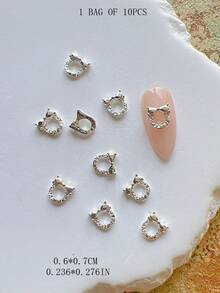 1 gói phụ kiện trang trí nail nghệ thuật mùa đông Giáng Sinh, cây thông, vòng hoa, tuần lộc, chuông, charm nail 3D bằng hợp kim kim loại - Nhiều màu - Xem 21