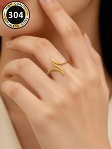 1pc Fashionable Ring For Women, Wedding Engagement Party Jewelry, Valentine's Day Gift - 1# - View 3