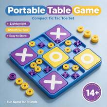 1 bộ trò chơi chiến thuật Tic Tac Toe để bàn, quân cờ màu sắc tươi sáng, token XO di động, bàn chơi nhỏ gọn, trò chơi logic tương tác giải trí nhẹ nhàng - quà tặng hoàn hảo - Nhiều màu - Xem 9