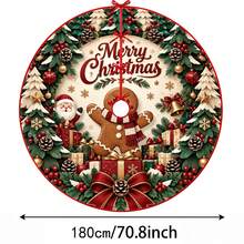 1pc Gingerbread Man & Santa Claus Pattern Christmas Tree Skirt, Elegant Color Holiday Decor, 5 Sizes, Unisex Holiday Gift, Suitable For Home And Party Christmas Home Decoration - Gingerbread Man Santa Claus - View 13
