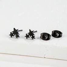 1 Pair Stainless Steel Earrings, Star Earrings ,Minimalist And Fashionable Mini Earrings, Suitable For Daily Wear - GED016 - View 6