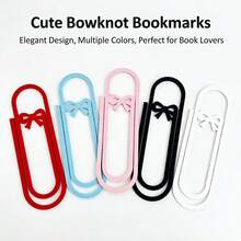 Cute Bow-Shaped Paper Clip Bookmark, Giant Paper Clip Design, Multi-Color, Suitable For Book Lovers And Students - Bow Bookmark - View 5
