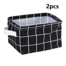 1pc Christmas Mini Lingerie Storage Box, Linen Desktop Organizer, Cosmetic Storage Basket, Lingerie Storage Basket, Autumn/Winter Fabric Storage Box With Powerful Function, Suitable For Year-End Stockpiling, Halloween Clothes, Socks And Wardrobe Storage, Foldable - Multicolor - View 10