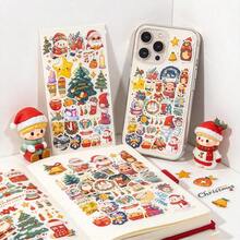 somoving 50 buah Stiker Grafiti Kartun Tema Natal, Stiker Dekoratif Santa Claus & Rusa Kutub - MultiWarna - View 4