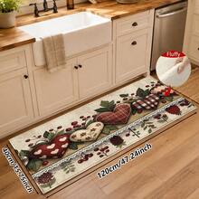 1pc Kitchen Floor Mat, Soft Faux Cashmere Material, Pastoral Style Heart & Berry Pattern, Anti-Slip Mat For Kitchen, Bathroom, Entryway, Bedroom, Creative Atmosphere Practical Doormat, Suitable For Multiple Scenes, Room Decor, Holiday Gift - Multicolor - View 11