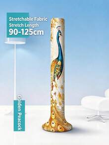 1pc Milk Silk Fabric Cylindrical Dust-Proof Fan Cover, Suitable For Indoor Home Use All Seasons, Cylindrical Shape, Elastic Wrap Design, Multiple Pattern Options, Christmas Season Decoration Gift, Home Storage Use - Fan Cover 1PC - View 10