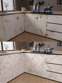 Kertas Kontak Renovasi Dapur - Tahan Air, Tahan Minyak, Tahan Panas, Mudah Dibersihkan dan Dirawat, Sempurna untuk Lemari Dapur, Meja Dapur, Meja Kerja, Renovasi Furnitur, Stiker Tempel DIY yang Modis - Stiker tahan minyak - View 2