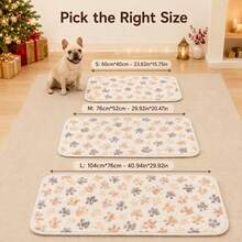 1pc Puppy Blanket, Super Soft Warm Sleeping Pad, Paw Print Pattern, Fluffy Premium Fleece Pet Blanket, Flannel Blanket, Suitable For Small And Medium Dogs And Kittens - M Off-white Paw Print 76*52 - View 6