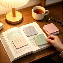 1/2/4 Pack Wavy Edge Lined Sticky Notes, 30 Sheets Per Pack, Suitable For Office, Home And Various Note-Taking Scenarios - A - View 5