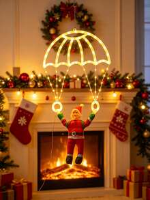 1 buah Lampu Parasut Santa Natal, Desain Kreatif Parasut Santa, Ditenagai oleh USB, Cocok untuk Dekorasi Dalam Rumah untuk Suasana Liburan, untuk Ruang Tamu, Kamar Tidur, Dekorasi Pohon Natal, Hadiah Pesta - parasut - View 7