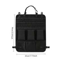 1pc Car Seat Back Storage Bag, Tactical MOLLE Webbing Multi-Layer Pockets, Thickened 600D Oxford Fabric, Wear-Resistant And Scratch-Resistant, Adjustable Straps With Quick-Release Buckles, Handle Design, Universal Fit For Car Models, Suitable For Self-Driving Enthusiasts And Car Owners, Hang On Seat Back To Store Water Bottles, Tools And Miscellaneous Items, Outdoor Travel Car Interior Storage Organizer Bag - Car Seat Cover - View 2