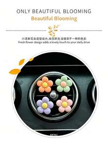 Cute Cartoon Flower Car Air Vent Decor, Car Air Conditioner Outlet Ornament - A - View 5