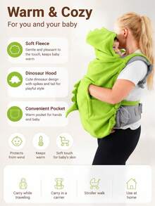 1pc Baby Cape Blanket, Soft Fleece Stroller Blanket, Multi-Functional Front-Back Coat - Suitable For Home And Outdoor Use, Cold-Proof Blanket, Perfect Baby Shower Gift For Baby. - Baby Shawl - View 5