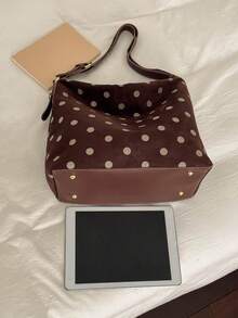 Vintage Women's Shoulder Tote Bag, Simple And Versatile, Suitable For Commuting, School, And Shopping - Coffee - View 7