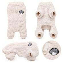 Plush Four-Legged Dog , Autumn/Winter Warm Pet Clothes, Bear Embroidery With Leash Ring Design, Suitable For Small Dogs And Cats, Indoor And Outdoor Wear - Multicolor - View 17