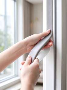 2/4 Rolls Winter Top Valley Foam Soundproofing Strip, Sponge Door & Window Sealing Strip, Aluminum Alloy Window Windproof Strip, Plastic Steel Window Adhesive Strip, Anti-Collision Strip - A-Grey - View 6