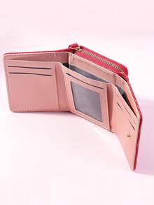Premium New Short Women's Wallet, Multifunctional Letter Random Pattern Small Handbag, Vintage Color, Korean Style, Multi-Card Slot Handheld Wallet - Red - View 5