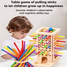 Fun Balance Tower Stick Pulling Tabletop Game, Parent-Child Interactive Battle, Tests Focus And Judgment Skills. Roll Dice To Draw Colored Sticks, Be Careful Not To Let The Ball Drop. Complete Accessories, Simple Yet Brain-Burning Gameplay, Fun Desktop Game For Family Gatherings And Parties - Multicolor - View 11