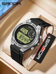 Jam Tangan Olahraga Digital SANDA Pria Wanita, Tali Silikon Warna-warni, Casing Bulat, Tampilan Ganda, Tahan Air 5ATM, Alarm, Tanggal Hari Ini, Jam Tangan Unisex - Satu ukuran cocok untuk semua. - View 12