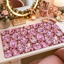 1pc Glam Shiny Rhinestone Diamond Desk Mat, Multi-Purpose Vanity Table Protector, Nail Art Mat, Large Desktop Mouse Pad For Women Bedroom & Office, S/M/L/XL - View 16