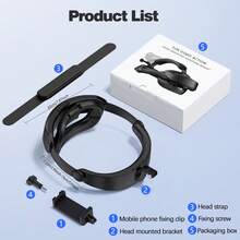 2 In 1 Head Strap Mount For Action Camera, For Osmo Action 6/5Pro/4/3, Osmo Nano/360, X5, Phone - Quick Release Head Mount Set Support Vertical Shots Vlog Video Accessories For Action Camera - View 3