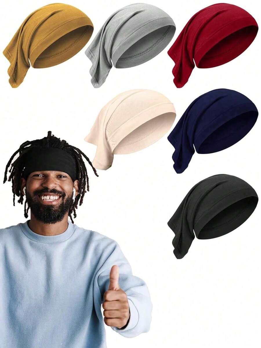 1/3/6pcs Elastic Dreadlock Hat Dreadlock Tube Headband Unisex Elastic Dreadlock Headscarf Dreadlock Accessories - Multicolor - View 1