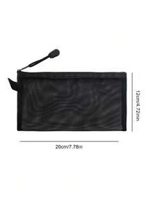 Aircraft-Themed Mesh Passport Pouch, Airplane Print, Transparent, Smooth Zipper, Lightweight Portable. Holds Passports & Tickets. Perfect For Trips. Practical Gift For Travelers To Store Receipts And Stationery Easily. Christmas Gift - Multicolor - View 10